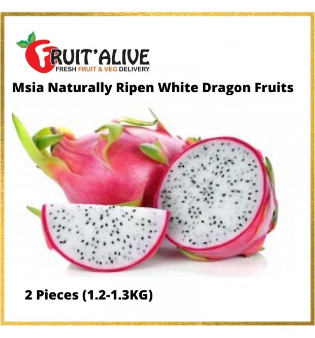 NATURALLY RIPEN WHITE DRAGON FRUITS MALAYSIA (600G++) 2 PIECES 
