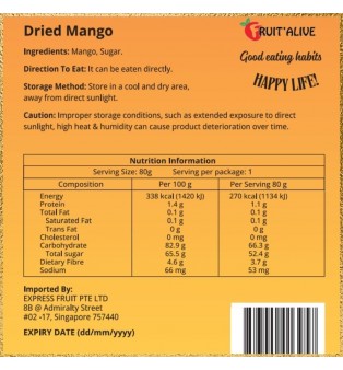 DRIED MANGO FROM PHILLIPINE 80G (FRUIT)