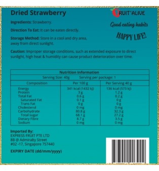 DRIED STRAWBERRY FROM CHINA 40G (FRUIT)